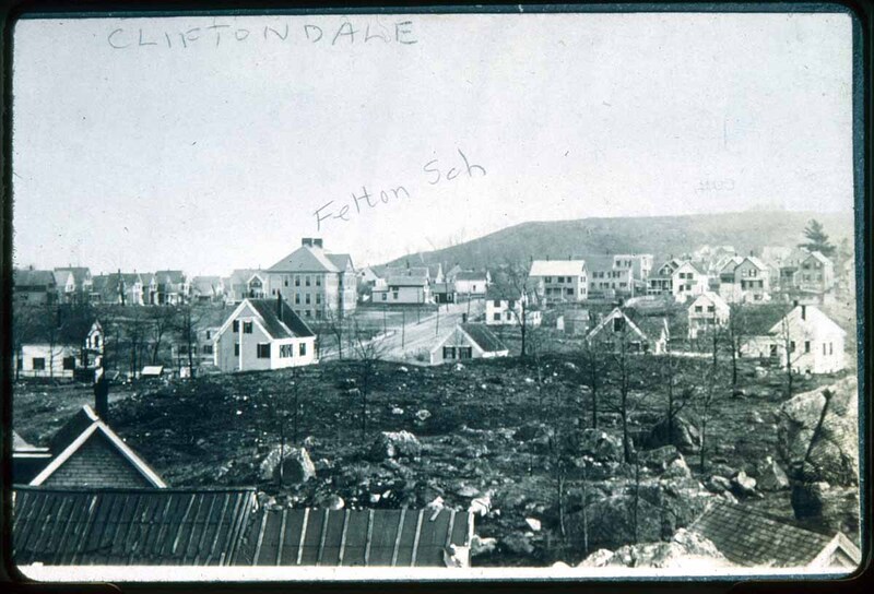 Saugus Public Library, Saugus, Mass. · Felton School in back, view from 